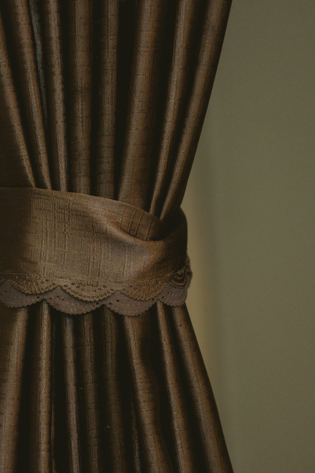 Elegant curtain pleats and drapery detail