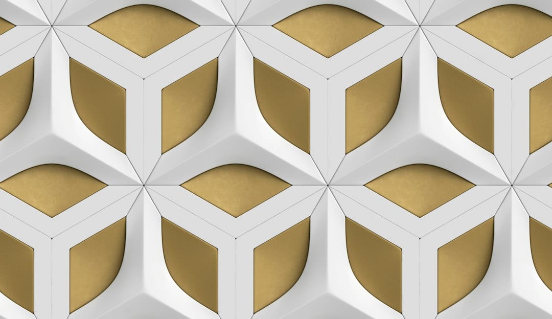 VESCOM geometric imported wallpaper white gold metallic accent wall luxury interior