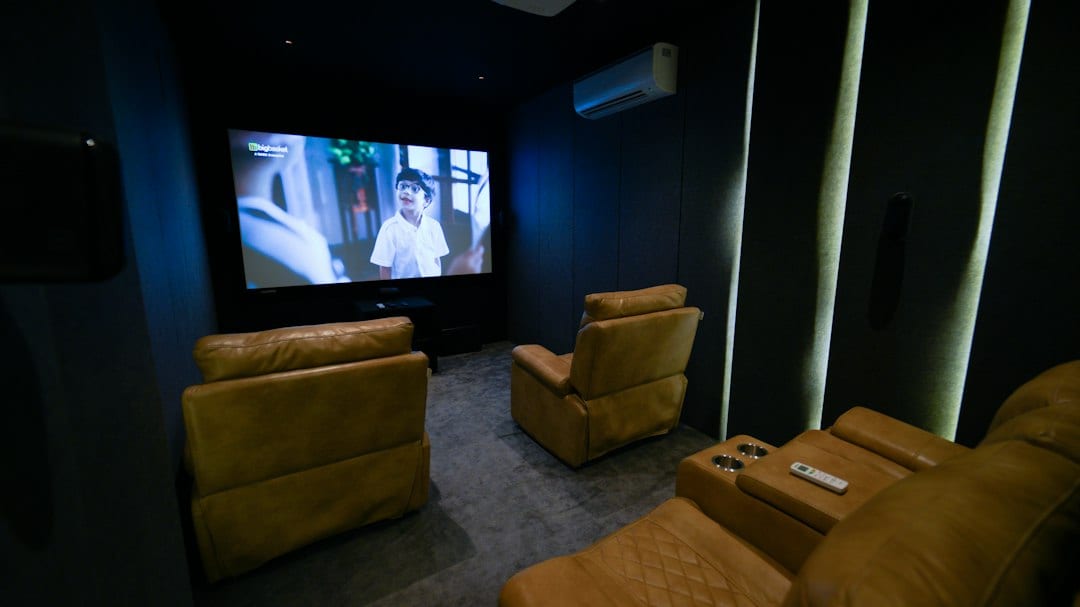 Glamour wallcovering high-end private AV room