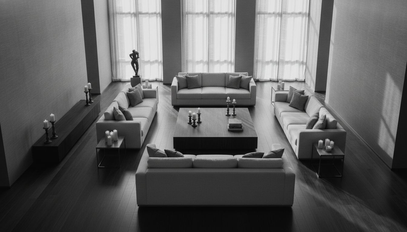 VESCOM imported wallpaper featured in a refined South China villa living room with cinematic natural light